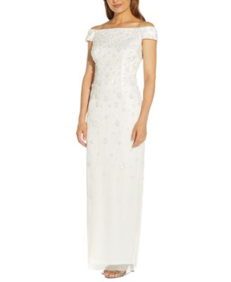Beaded Gown In Ivory | ModeSens